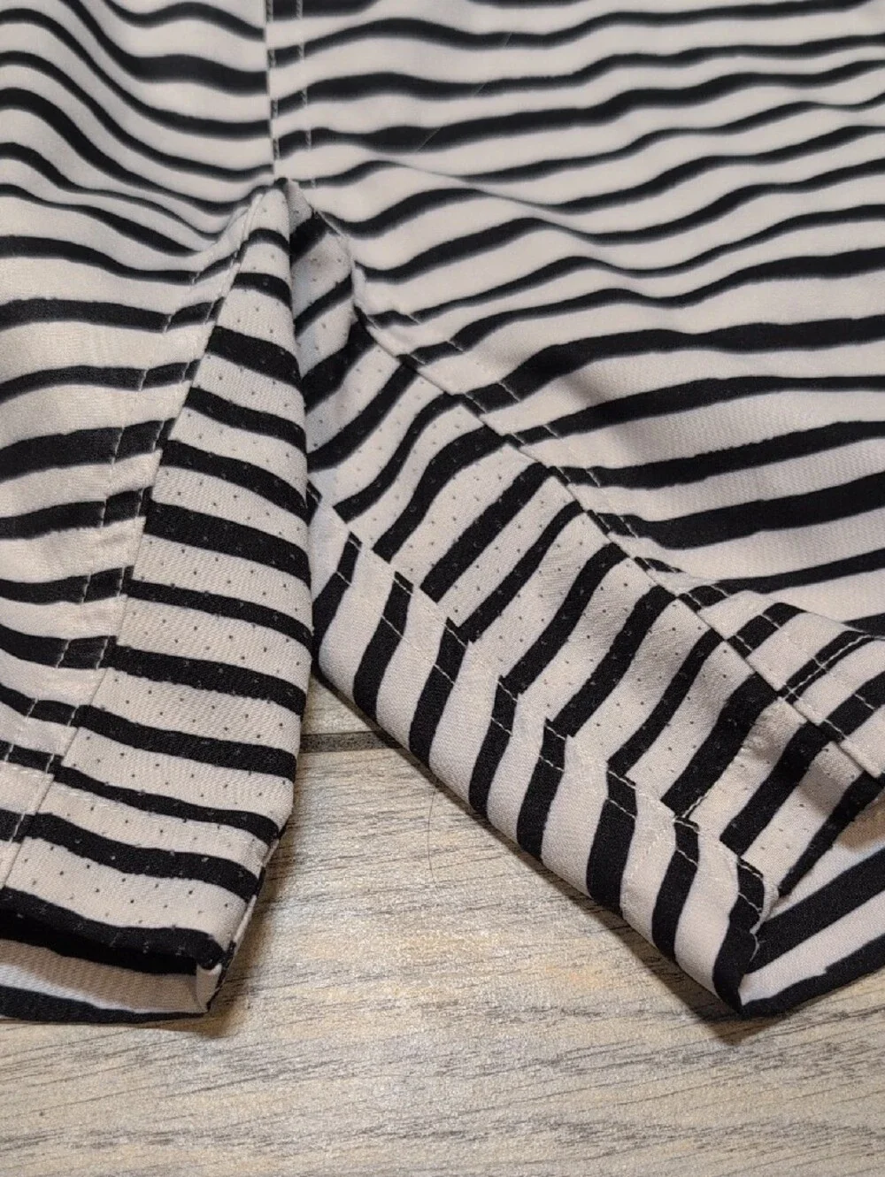 Bronte Men’s Black & White Striped Cabana Preppy Swim Shorts